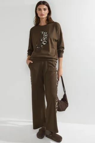 Modal Touch Leopardenmuster Zwei-Teiler Set