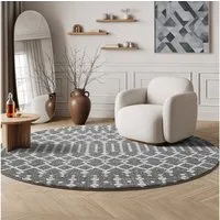 Sanat Teppich Boho 8203, rund, Höhe: 10 mm, Kurzflor, robust, Boho, Scandic, für Fussbodenheizung geeignet