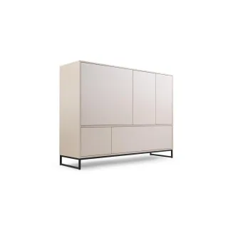 Bettso Kommode, Beige, Holzwerkstoff, 8 Fächer, 160x120x45 cm, Wohnzimmer, Kommoden & Sideboards, Highboards