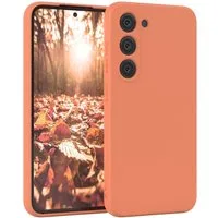 EAZY CASE Handyhülle für Samsung Galaxy S23 Hülle Silikon 6,1 Zoll, Schutzhülle mit Kameraschutz Telefonhülle elastisch Bumper tpu Orange