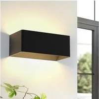 ZMH LED Wandleuchte Wandlampe Innen - Up Down Schwarz LED Außenlampe 5W Schlafzimmer, ‎Energieeffizient, LED fest integriert, 3000K Warmweiß