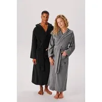 Bruno Banani Unisex-Bademantel Robby, ideal für Sauna & Spa, Standardlänge & Überlänge, Langform, Walkfrottee, Kapuze, Gürtel, Damen & Herren Bademäntel, Baumwolle, mit Taschen, Sauna, XS-3XL