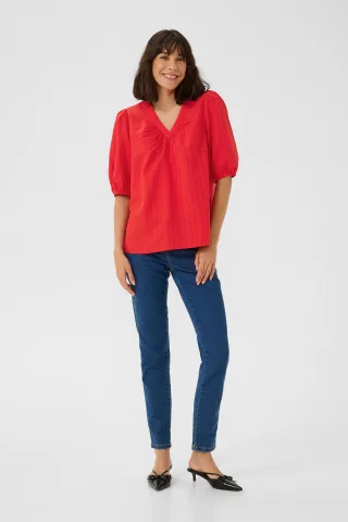 Kurzarm-Bluse Regular fit Fiery Red CC. red