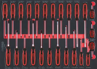 KS Tools SCS ERGOTORQUEplus Schraubendreher-Satz, 25-tlg in 1-1 Systemeinlage - 711.0025