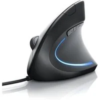 CSL optische vertikale Mouse, Vorbeugung gegen Mausarm/Tennisarm (RSI) ergonomische Maus (kabelgebunden, vertikale Ausführung, ergonomisches Design, armschonend, 5 Tasten)