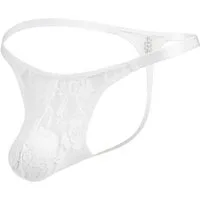 Lau-Fashion Stringtanga Transparenter Herren String Tanga – Spitze mit Blumen-Print