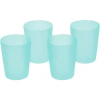 homesti Kindergeschirr-Set Trinkbecher Set 4 x 250 ml aquamarin aus Kunststoff, Kunststoff