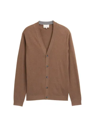 Tom Tailor - Strickjacke mit Kaschmir-Anteil dark taupe melange - Gr. - M