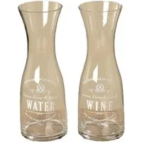 BOLTZE GRUPPE GmbH Wasserkanne Karaffe Glas Wasserkaraffe Weinkaraffe Schriftzug H.28 cm 2er Set