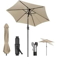 Sekey Sonnenschirm ∅ 220/270/350 cm Gartenschirm mit Kurbel Marktschirm Neigbar, LxB: 220x220 cm, Windfest, Stabil, UPF 50+, für Terrasse, Balkon und Garten