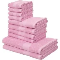 OTTO home Handtuch Set Melli, 2 Duschtücher 70x140, 4 Handtücher 50x100, 4 Gästetücher 30x50, Walkfrottee (Set, 10-St), Handtuchset in dezenten Farben mit Bordüre, 100% Baumwoll-Handtücher