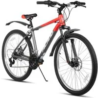 HILAND Mountainbike 26/27.5/29 Zoll MTB H200 Aluminium Fahrrad mit Doppelscheibenbremsen, 18-Gang, Federgabel, Aluminiumrahmen, Mechanische Scheibenbremsen
