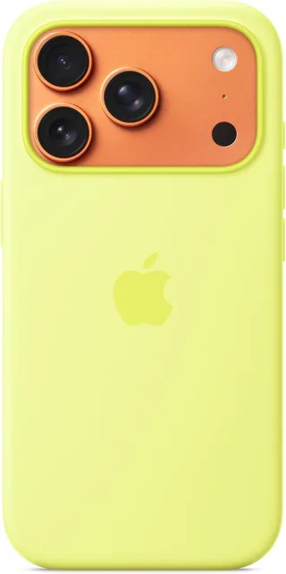 Apple iPhone 17 Pro Silikon Case mit MagSafe neongelb