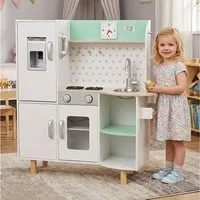 Baby Vivo Spielküche Kinderküche aus Holz - Gustavo in Weiß