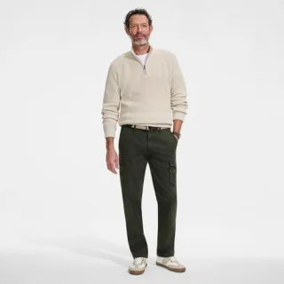 Cargohose mit Gürtel, Herren,  Grün, Baumwolle/Baumwoll-Mischung, by Lands' End