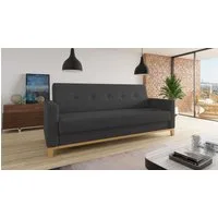 Sofnet Schlafsofa Wood, mit Schlaffunktion und Bettkasten, Bettsofa mit Holzfüße und Wellenfeder