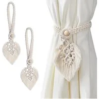 FOUORTUNATE-BEE Raffhalter 2 Stück Vorhang Raffhalter Boho Deko Raffhalter Boho Vorhanghalter, (Gardinenhalter Tiebacks Vorhang Clips für Vorhänge Gardinen Deko)