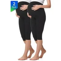 Be Mammy Umstandsleggings 3/4 Umstandhose 2Pack BE20-229 (2-tlg) aus Baumwolle