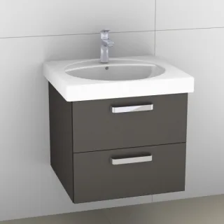 Artiqua 413 Waschtischunterschrank für Preciosa 253200, 253220 Stahlgrau Metallic, 413-WU2L-K35-7141 413-WU2L-K35-7141-88