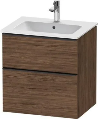 Duravit D-Neo Waschtischunterbau wandhängend Nussbaum dunkel Matt 610x462x625 mm - DE43610BD210000 DE43610BD210000