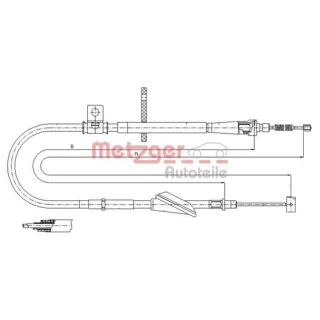 Metzger Handbremsseil hinten rechts Opel Agila