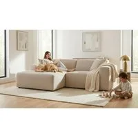 OTTO home Ecksofa Koa, 228 cm, L-Form, Modulsofa in Cord, Chenille, Struktur, Webstoff, Designsofa, weicher Lounge-Sitzkomfort, Welleunterfederung, bodentief