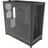 HS01 , Tower-Gehäuse schwarz, Tempered Glass