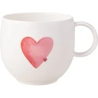 Villeroy & Boch Becher Henkelbecher 0,29 l With Love Sending Love, 1-tlg., Premium Porcelain, Henkelbecher, 0,29 l, Premium Porcelain, Weiß