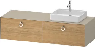 Duravit White Tulip Konsolenwaschtischunterbau wandhängend Natur Eiche & Taupe Matt & Seidenmatt 160 WT4890RH5600010