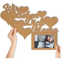 Namofactur Bilderrahmen Mama Bilderrahmen, Geburstag, Muttertag I MDF Holz I 10 x 15 cm Foto, für 1 Bilder