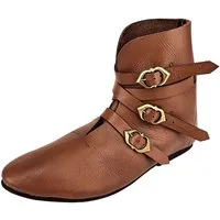 Vehi Mercatus Ritter-Kostüm Mittelalter Halbstiefel braun mit Gummisohle, Curt
