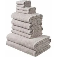 OTTO home Handtuch Set Inga, Duschtücher, Handtücher, Gästetücher, Seiftücher, Walkfrottier (10-St), Handtücher mit feiner Bordüre, 100% Baumwolle, einfarbig, weich
