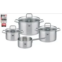 Elo Topf-Set Citrin, Edelstahl (Set, 7-tlg., je 1 Fleischtopf Ø 16/20/24 cm, 1x Stielkasserolle Ø 16 cm), Induktion