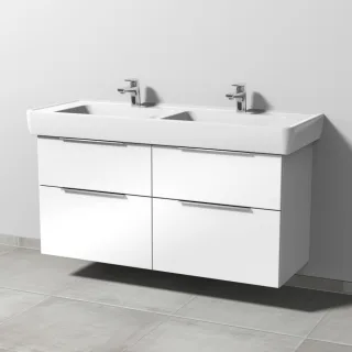 Sanipa 3way Waschtischunterbau zu Laufen Pro A Waschtisch mit 4 Auszügen, Weiß-Glanz UF76078