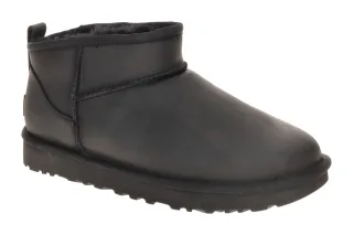 UGG 1174210 BLK Classic Ultra Mini LTHR Damen Winterstiefel Schwarz