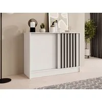 Beautysofa Kommode mit 2 Schiebetüren HORIZON (in 100 cm, 120 cm oder 160 cm, verschiedene Farben: Eiche Artisan, Schwarz, Weiß, Kaschmir), mit dekorativen Lamellen
