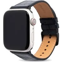 GOLDBLACK Smartwatch-Armband GOLDBLACK Apple Watch Leder Armband CrocPrestige blau (Adapter