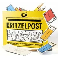 Toleva Spiel Kritzelpost: Partyspiel, Familienspiel - Gesellschaftspiel, Das lustige Zeichenspiel für 4-16 Personen