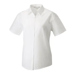 Russell Collection - Hemd Pflegeleicht für Damen kurzärmlig (Weiß)