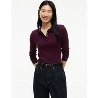 Tommy Hilfiger Poloshirt 5X2 RIB SLIM LS POLO Viskosemischung, slim fit, figurbetont, in gerippter Struktur