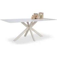 SANSIBAR LIVING Esstisch Esstisch SANSIBAR HERNING LBH 100x200x76 cm weiß Esszimmertisch