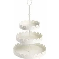 OTTO home Dekoetagere mit schönen, verspielten Ausstanzungen und Details, Etagere 3-stufig, Höhe 42 cm, rund, aus Metall