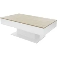 ML-DESIGN Couchtisch Couchtisch mit 2 Staufächern unter Schiebeplatte mit Truhefunktion, Sofatisch Eiche-Optik Weiß 110x60x40 cm Beistelltisch