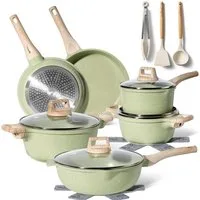Just Perfecto Topf-Set Just Perfecto JL-787: 15-teiliges Kochgeschirr-Set aus Granit Grün