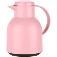 Emsa Isolierkanne Samba, 1 l, zeitloses Design, einfacher Knopfdruck, 24h kalt, 12h warm