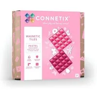 Connetix Pastel Pink & Berry Basisplatten verstärkte Magnete Lernspiel Magnetspielbausteine, (Open Play, 2 teile), ab 3 Jahren
