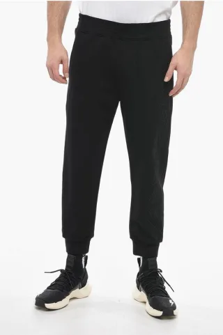 Skinny Fit JUMBLED BOLTS Jogginghose mit Stickereien in Schwarz