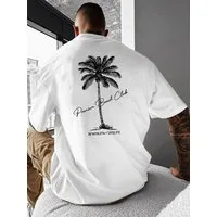 RMK T-Shirt Herren Shirt Basic Rundhals Palme Urlaub aus 100% Baumwolle