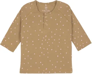 Lässig Langarm Shirt GOTS 86/92 Dots curry