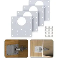 MS Beschläge Möbelbeschlag Schrank Möbel Reparaturplatte Edelstahl 90x90mm (4 St)